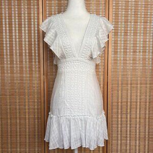 Brand new with tag Rosedress white mini ruffle dress